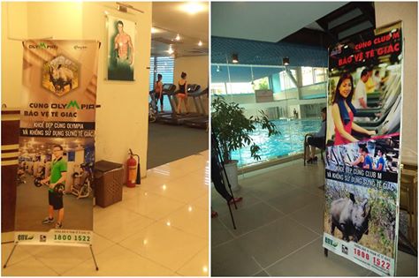  CLB thể dục thẩm mỹ Club M Health & Fitness và Olympia tham gia truyền thông bảo vệ tê giác