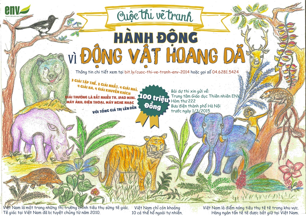 Cuộc thi vẽ tranh 'HÀNH ĐỘNG VÌ ĐỘNG VẬT HOANG DÃ'
