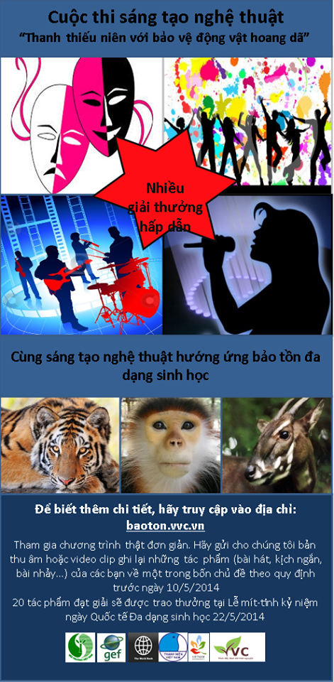  Thỏa sức sáng tạo với cuộc thi “Thanh thiếu nhi với bảo vệ động vật hoang dã” và rinh giải đặc biệt 10 triệu đồng